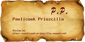 Pavlicsek Priszcilla névjegykártya